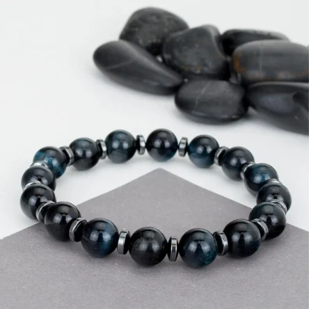 Браслет из соколиного глаза (синий)